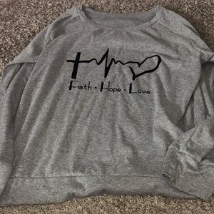 Gray Faith Hope Love Women's Sweater